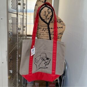Brand NWT Buc-ees Mini Red/Tan Tote Bag